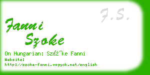 fanni szoke business card