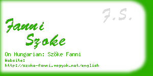 fanni szoke business card